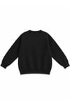 1046 Kadın V Yaka New York Baskılı 3 İplik Pamuklu Sweatshirt Siyah