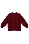 1046 Kadın V Yaka New York Baskılı 3 İplik Pamuklu Sweatshirt Bordo