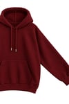1047 Kadın Kapüşonlu Kanguru Cepli 3 İplik Pamuklu Sweatshirt Bordo