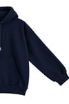 1047 Kadın Kapüşonlu Kanguru Cepli 3 İplik Pamuklu Sweatshirt Lacivert