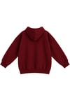 1047 Kadın Kapüşonlu Kanguru Cepli 3 İplik Pamuklu Sweatshirt Bordo