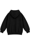 1048 Kadın Fermuarlı Kapüşonlu Kanguru Cepli 3 İplik Pamuklu Sweatshirt Siyah
