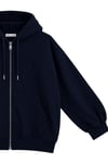 1048 Kadın Fermuarlı Kapüşonlu Kanguru Cepli 3 İplik Pamuklu Sweatshirt Lacivert