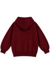 1048 Kadın Fermuarlı Kapüşonlu Kanguru Cepli 3 İplik Pamuklu Sweatshirt Bordo