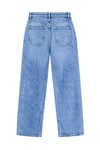 1055 Kadın Yüksek Bel Kar Yıkamalı Wide Leg Geniş Paça Jean Pantolon Mavi