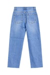 1056 Kadın Yüksek Bel Pis Paça Wide Leg Jean Pantolon Mavi