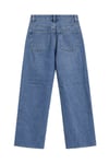 1057 Kadın Yüksek Bel Pis Geniş Paça Wide Leg Jean Pantolon Mavi