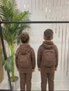 Kendinden Çantalı Unisex Çocuk Hırka- Kahverengi