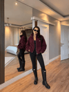 Bordo Fermuarlı Polar