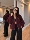 Bordo Fermuarlı Polar