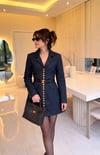 Denim Gold Düğmeli Elbise