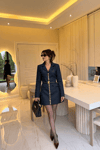 Denim Gold Düğmeli Elbise