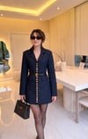 Denim Gold Düğmeli Elbise