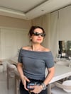 Füme Madonna Yaka Ribanalı Bluz