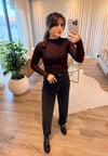 Füme Taşlı Mom Jean