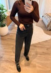 Füme Taşlı Mom Jean