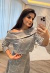 Gri Madonna Yaka Etekli Takım