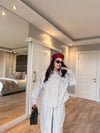 Gri Metal Düğme Detaylı Pantolon Takım
