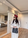 Gri Metal Düğme Detaylı Pantolon Takım