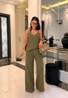 İp Askılı Bluz Pantolon Takım