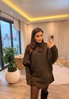 Kahve Balıkçı Yaka Panço Kazak