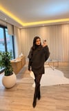 Kahve Balıkçı Yaka Panço Kazak