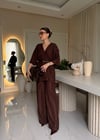 Kahve Bürümcük Kimono Takım