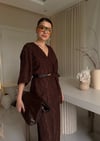 Kahve Bürümcük Kimono Takım