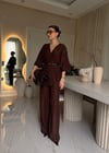 Kahve Bürümcük Kimono Takım