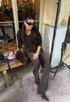 Kahve Gold Düğmeli Pantolon