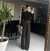 Kahve Gold Düğmeli Pantolon