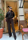Kahve Gold Düğmeli Pantolon