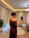 Kahve Omzu Açık Modal Eşofman Takımı