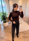 Kahve Yarım Balıkçı Kaşmir Bluz
