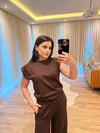 Kahverengi Oysh Vatkalı Modal Eşofman Takımı