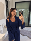 Lacivert 3 Parça Pamuklu Takım