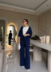 Lacivert Bürümcük Kimono Takım