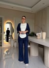 Lacivert Bürümcük Kimono Takım