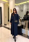 Lacivert Modal Askılı Elbise Crop Bluz Takım