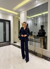 Lacivert Volanlı Bluz Pantolon Takım