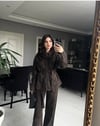 Leopar Desen Denim Takım