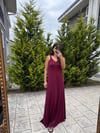 Mürdüm Askılı Modal Maxi Elbise
