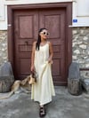 Sarı Tensel Maxi Askılı Elbise