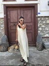 Sarı Tensel Maxi Askılı Elbise