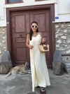 Sarı Tensel Maxi Askılı Elbise