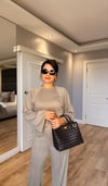 Siena Kaşmir Bluz Pantolon Takım-Vizon
