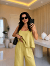 Silva Askılı Bluz Palazzo Takım-Yeşil