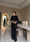 Siyah Bürümcük Kimono Takım