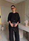 Siyah Bürümcük Kimono Takım