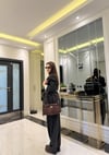 Siyah Oversize Kuşaklı Ceket Tasarım Pantolon Takım